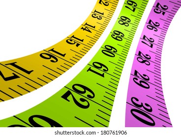 Vector cloth measure / measuring tape 3D 