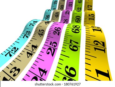 Vector cloth measure / measuring tape 3D 
