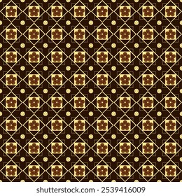 vector cloth pattern That is the prototype of the seamless geometric pattern of the Oriental fabric pattern with golden yellow and brown contrasting perfectly designed for wallpaper, fabric patterns.