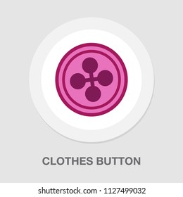 Vector Clothes Button. Clothes Sewing Illustration - Tailor Sign Symbol