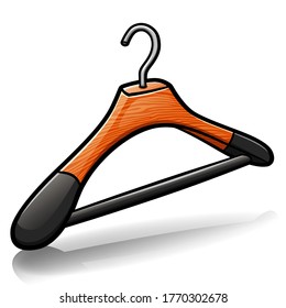 Vector clothes hanger cartoon isolated
