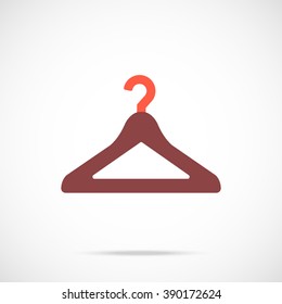 Vector clothes hanger icon. Modern flat design vector illustration concept for web banners, web and mobile app, web sites, printed materials, infographics. Vector icon isolated on gradient background