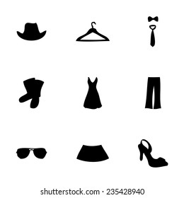 Vector clothes icons set on white background