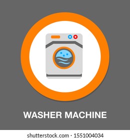 vector clothes washer illustration isolated - laundry machine. home appliance