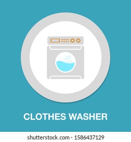 vector clothes washer illustration isolated - laundry machine. home appliance