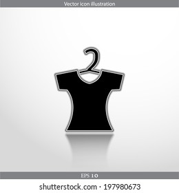 Vector clothes for womenweb flat icon. Isolated on white.