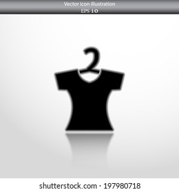 Vector clothes for womenweb flat icon. Isolated on white.