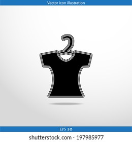 Vector clothes for womenweb flat icon. Isolated on white.