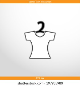 Vector clothes for womenweb flat icon. Isolated on white.