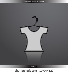 Vector clothes for womenweb flat icon. Isolated on white.