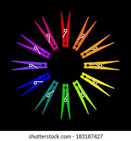 Vector Clothespin Color Wheel