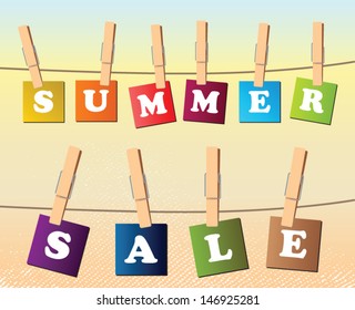Vector clothespin, summer sale