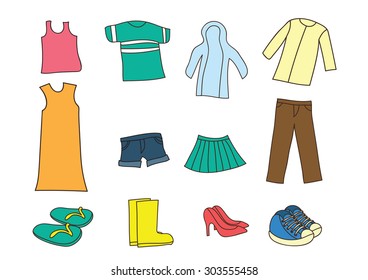 vector clothing cartoon vector freehand 