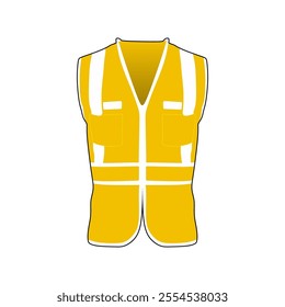 vector clothing for construction safety vests in yellow and white, safety vests, building construction