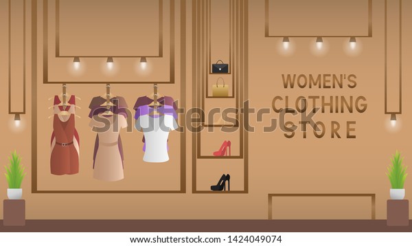 Vector Clothing Shop Wardrobe Mannequin Woman Stock Vector