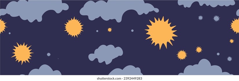 Vector. Cloud background with shadow. Vector illustration. Flat design illustration of summer. Sky with clouds. Leadership. Seamless.