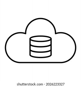 Vector Cloud Backup Outline Icon Design
