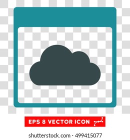 Vector Cloud Calendar Page EPS vector pictogram. Illustration style is flat iconic bicolor soft blue symbol on a transparent background.