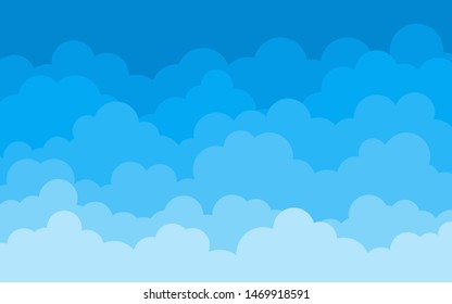 Vector cloud cartoon with blue sky abstract background.