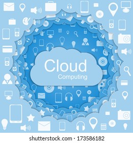 Vector cloud computing concept. Modern design template.