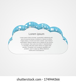 Vector cloud computing concept. Modern design element.