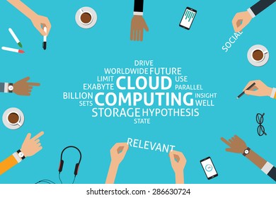 vector cloud computing concept,template