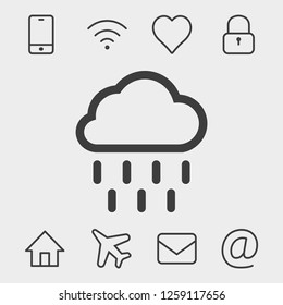 Vector cloud computing download icon, vector illustration