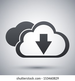 Vector cloud computing download icon