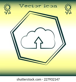 Vector cloud computing download icon