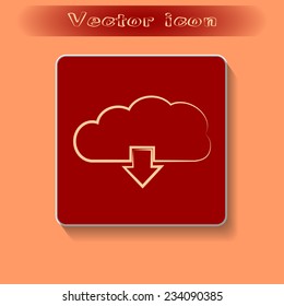 Vector cloud computing download icon