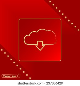 Vector cloud computing download icon
