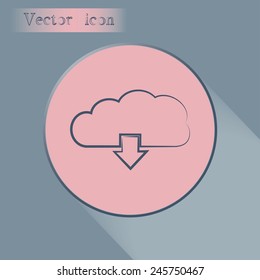 Vector cloud computing download icon