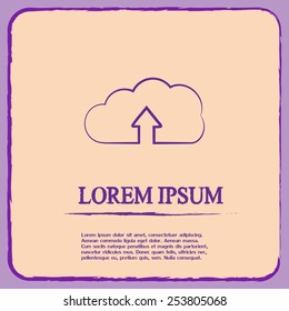 Vector cloud computing download icon