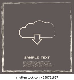 Vector cloud computing download icon