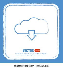 Vector cloud computing download icon