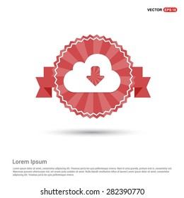 Vector cloud computing Download icon - abstract logo type icon - Retro vintage badge and label red background. Vector illustration