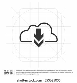 Vector cloud computing download icon, vector illustration. Flat design style

