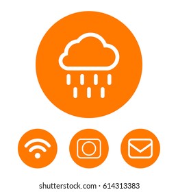 Vector cloud computing download icon, vector illustration