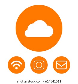 Vector cloud computing download icon, vector illustration