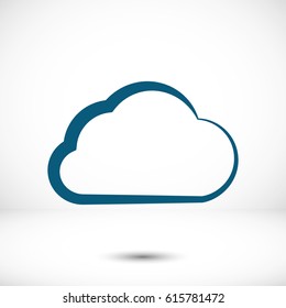 Vector cloud computing download icon, vector illustration