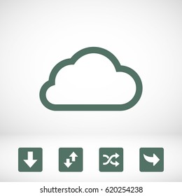 Vector cloud computing download icon, vector illustration