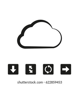 Vector cloud computing download icon, vector illustration