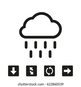 Vector cloud computing download icon, vector illustration