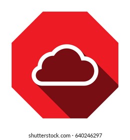 Vector cloud computing download icon, vector illustration