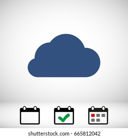 Vector cloud computing download icon, vector illustration
