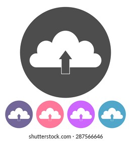 Vector cloud computing download icons, vector illustration. Flat design style