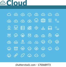 Vector cloud computing icon set