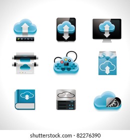 Vector cloud computing icon set