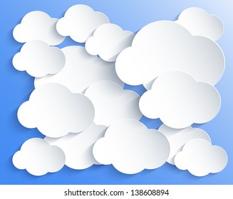 Vector cloud design element with place for your text. Eps10