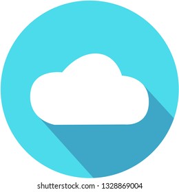 Vector Cloud Flat Icon with long shadow.